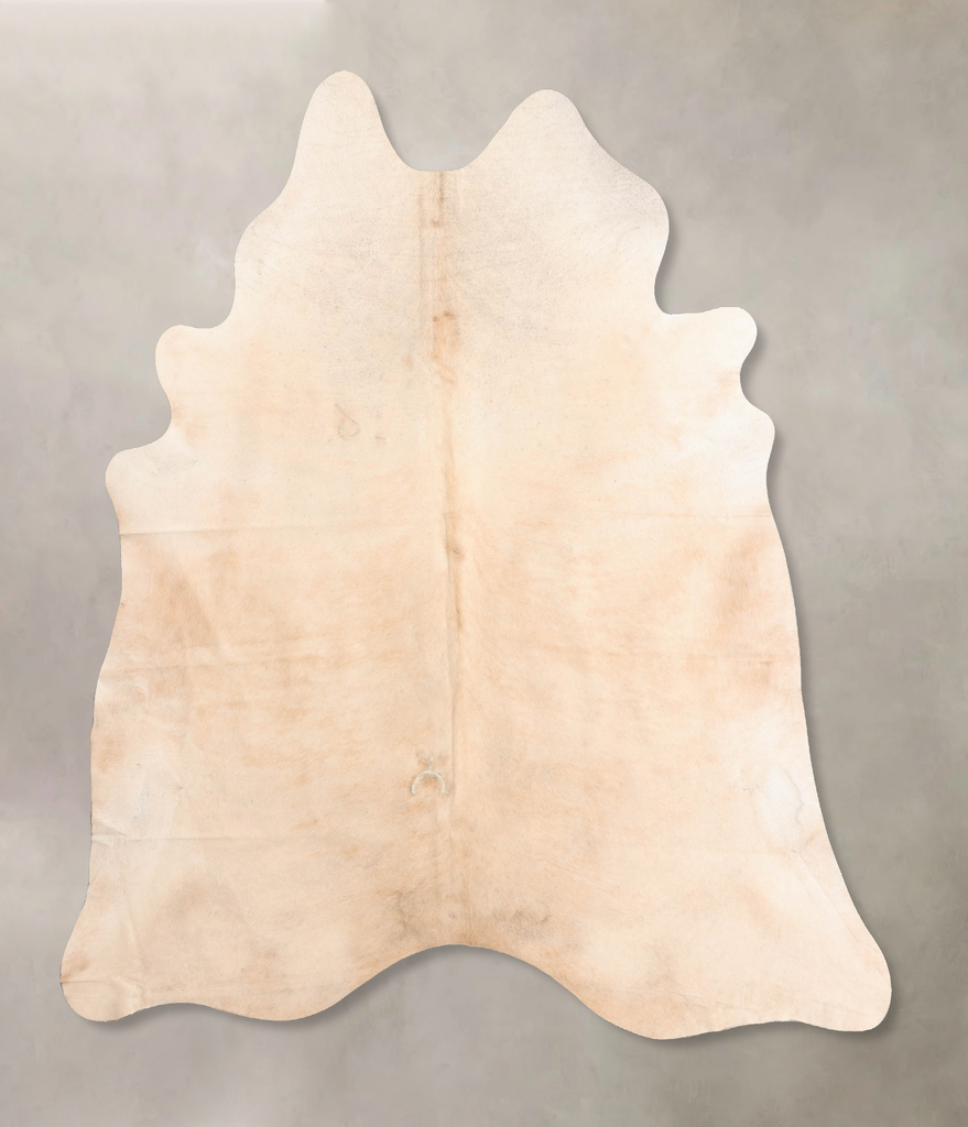 Ivory with Beige XX-Large Brazilian Cowhide Rug 7'9"H x 7'1"W #B6469 by Hudson Hides