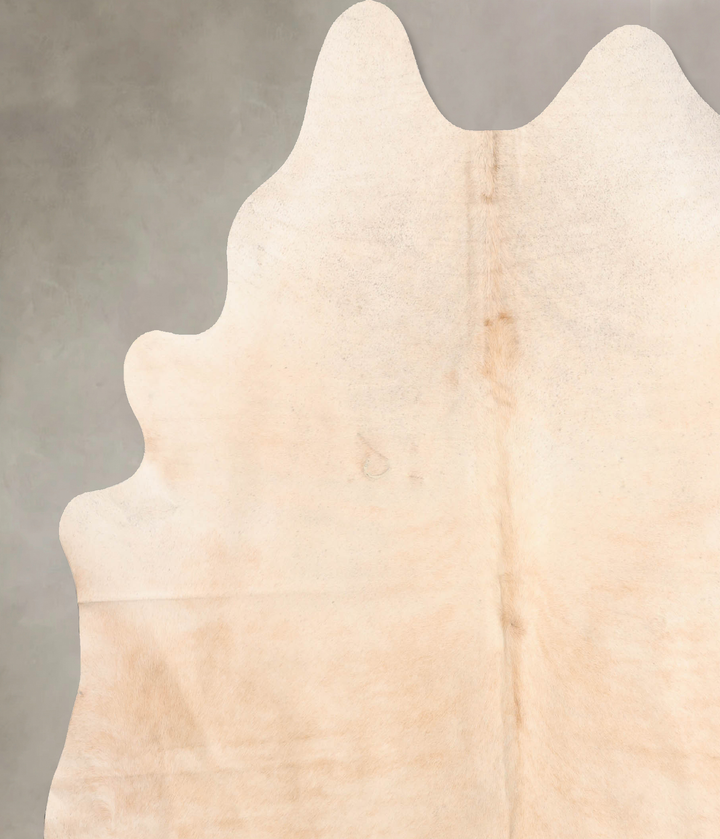 Ivory with Beige XX-Large Brazilian Cowhide Rug 7'9"H x 7'1"W #B6469 by Hudson Hides