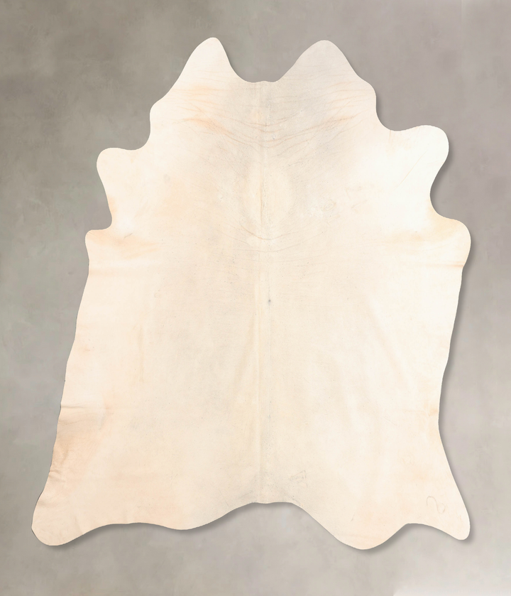Ivory with Beige XX-Large Brazilian Cowhide Rug 8'0"H x 6'11"W #B6532 by Hudson Hides