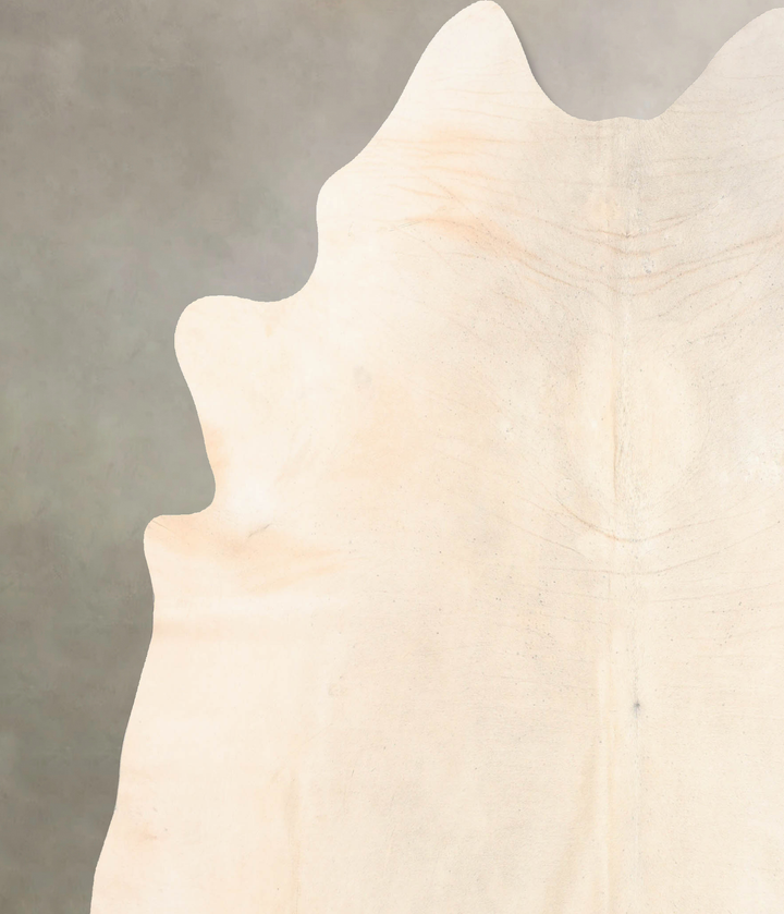 Ivory with Beige XX-Large Brazilian Cowhide Rug 8'0"H x 6'11"W #B6532 by Hudson Hides