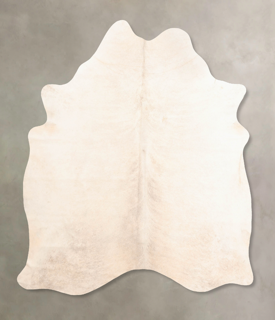 Ivory with Beige Large Brazilian Cowhide Rug 6'10"H x 5'7"W #B6593 by Hudson Hides