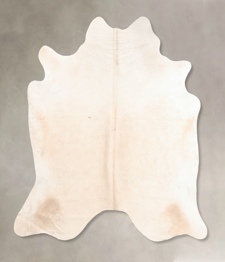 Ivory with Beige XX-Large Brazilian Cowhide Rug 7'7"H x 6'11"W #B6601 by Hudson Hides