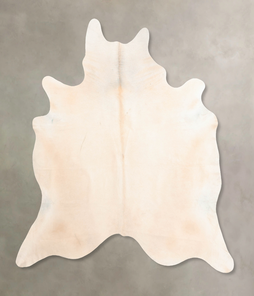 Ivory with Beige XX-Large Brazilian Cowhide Rug 8'1"H x 7'0"W #B6612 by Hudson Hides