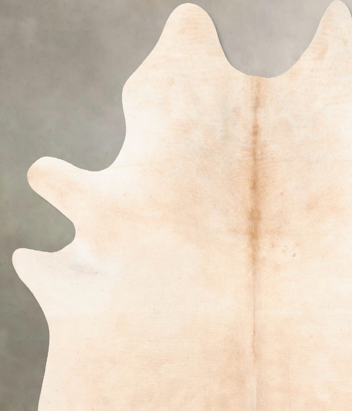 Ivory with Beige XX-Large Brazilian Cowhide Rug 7'10"H x 6'6"W #B6632 by Hudson Hides