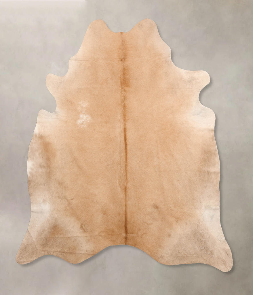Beige XX-Large Brazilian Cowhide Rug 7'8"H x 6'11"W #B6752 by Hudson Hides
