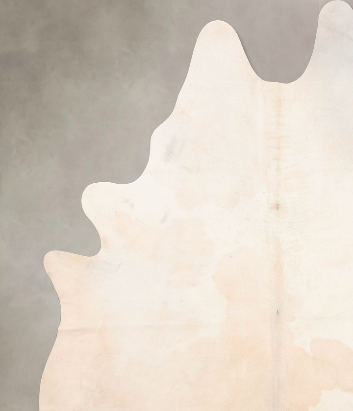 Beige and White XX-Large Brazilian Cowhide Rug 8'6"H x 6'11"W #B6760 by Hudson Hides