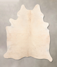Ivory with Beige X-Large Brazilian Cowhide Rug 7'7"H x 5'10"W #B6883 by Hudson Hides