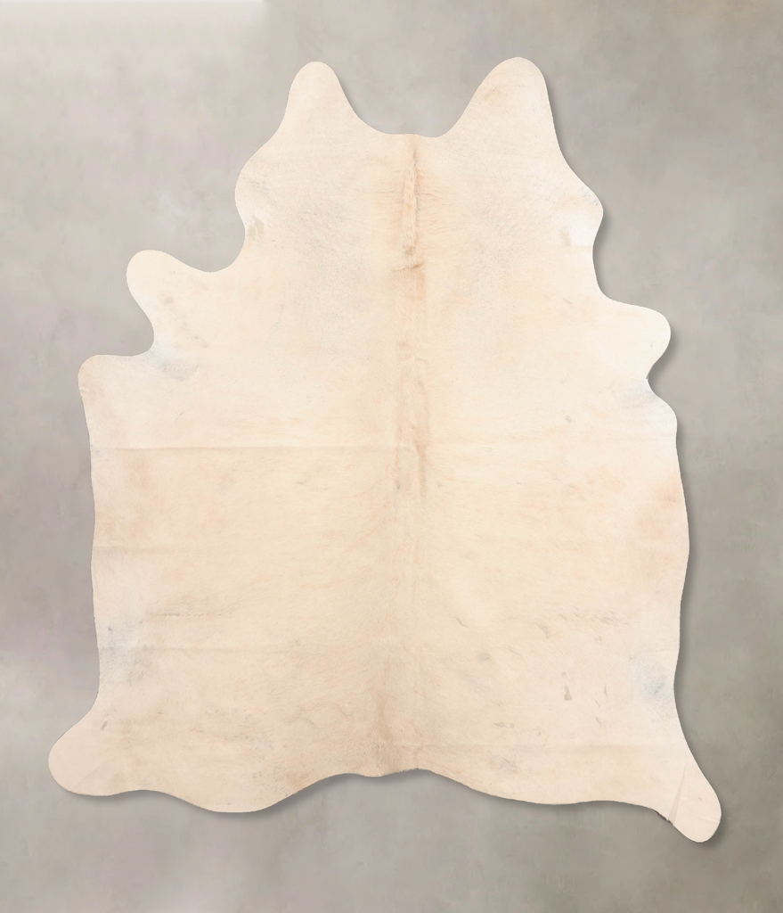 Ivory with Beige X-Large Brazilian Cowhide Rug 7'7"H x 5'10"W #B6883 by Hudson Hides
