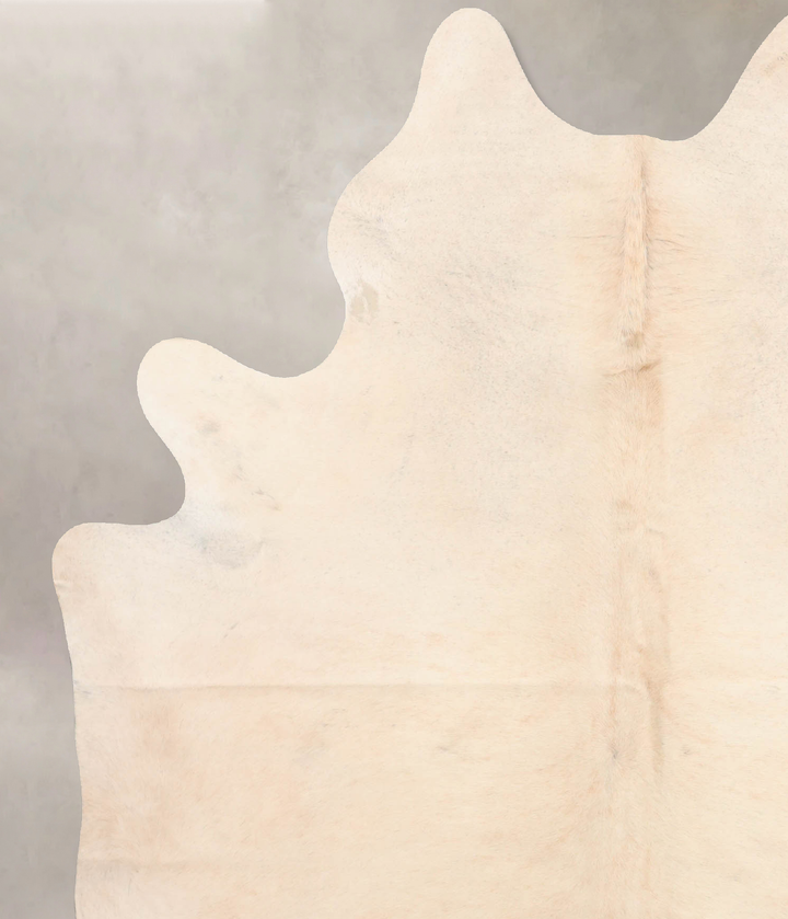 Ivory with Beige X-Large Brazilian Cowhide Rug 7'7"H x 5'10"W #B6883 by Hudson Hides