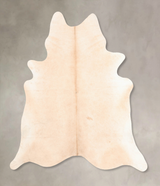 Ivory with Beige X-Large Brazilian Cowhide Rug 7'5"H x 6'7"W #B6903 by Hudson Hides