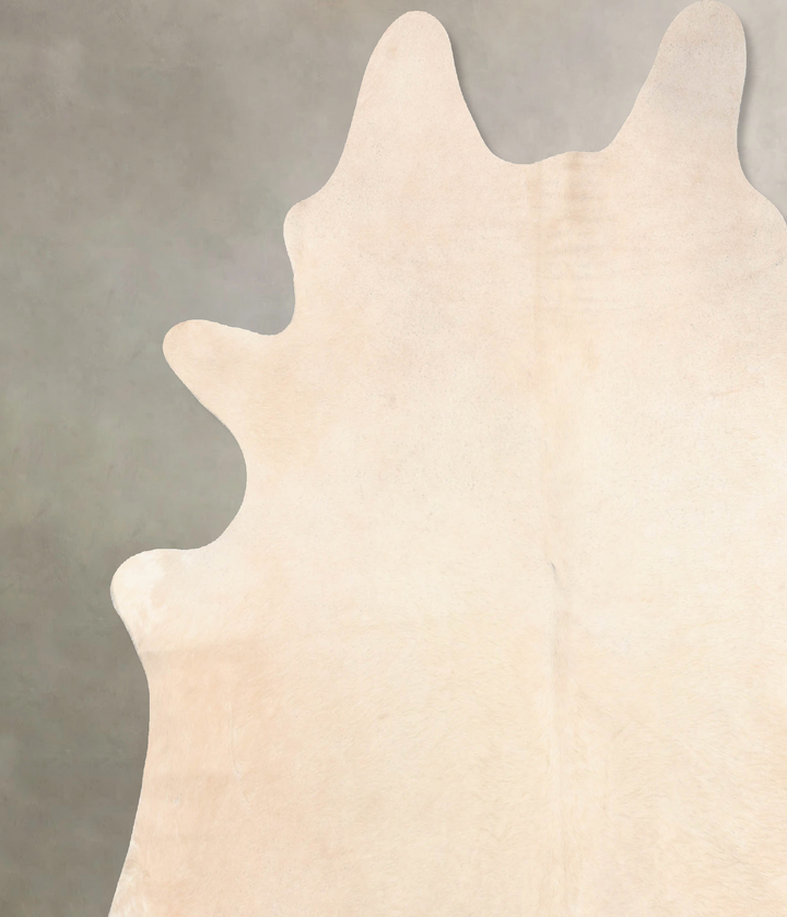 Ivory with Beige XX-Large Brazilian Cowhide Rug 8'4"H x 7'7"W #B6977 by Hudson Hides