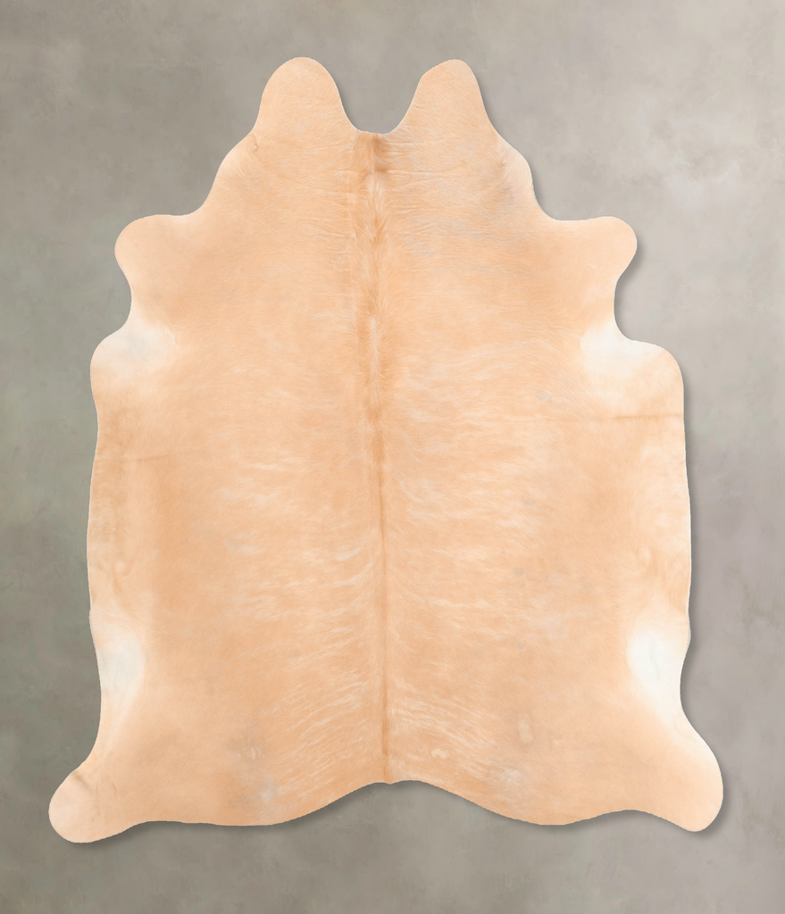 Beige X-Large Brazilian Cowhide Rug 6'3"H x 6'5"W #B6992 by Hudson Hides