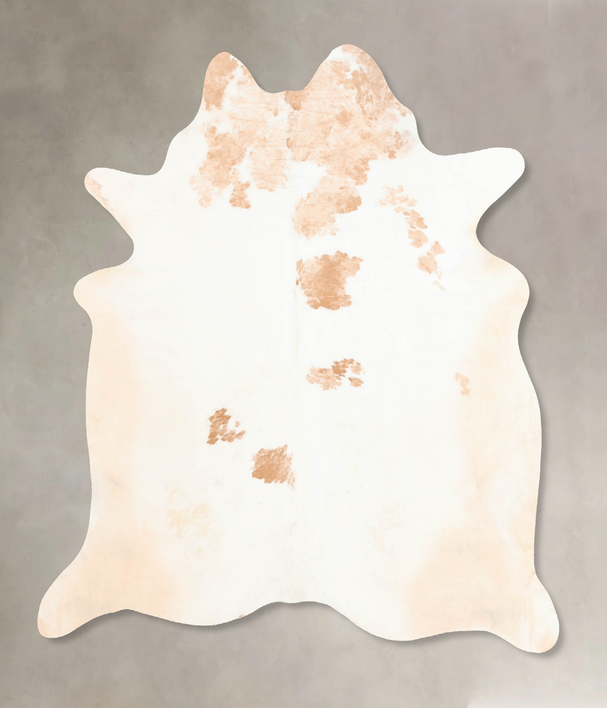 Beige and White X-Large Brazilian Cowhide Rug 6'9"H x 6'2"W #B7006 by Hudson Hides