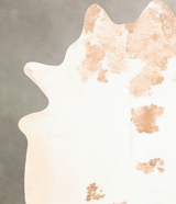 Beige and White X-Large Brazilian Cowhide Rug 6'9"H x 6'2"W #B7006 by Hudson Hides