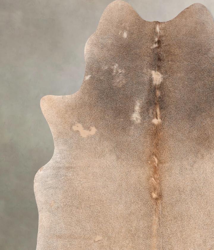 Grey with Beige X-Large Brazilian Cowhide Rug 6'11"H x 5'10"W #B7030 by Hudson Hides