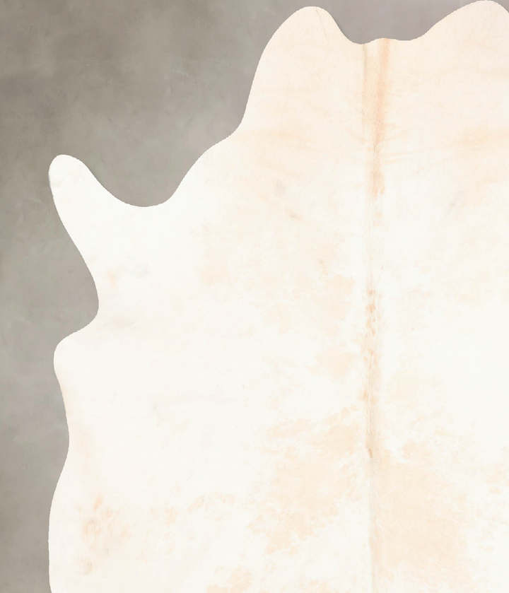 Beige and White X-Large Brazilian Cowhide Rug 6'10"H x 6'0"W #B7118 by Hudson Hides