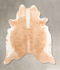 Beige and White Large Brazilian Cowhide Rug 6'1