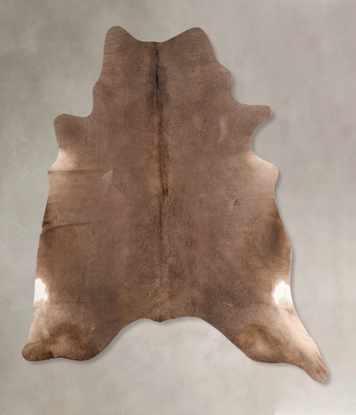 Taupe X-Large Brazilian Cowhide Rug 7'1"H x 6'4"W #B7285 by Hudson Hides