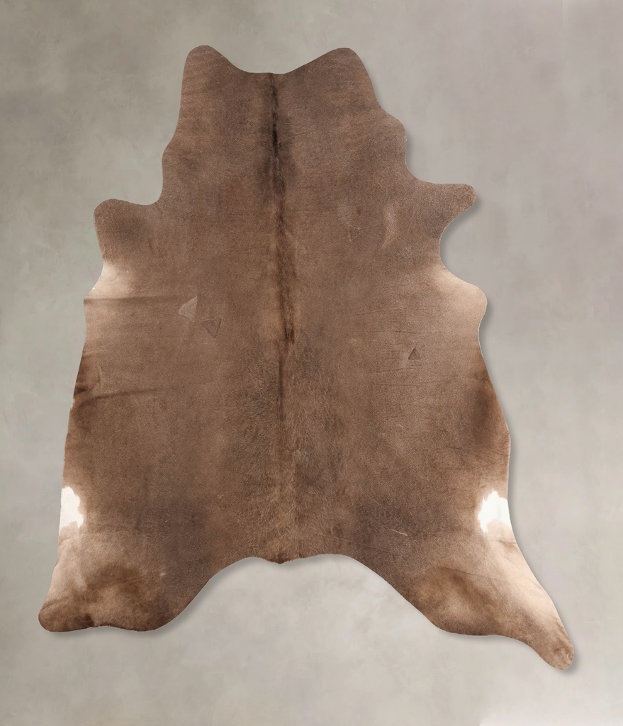 Taupe X-Large Brazilian Cowhide Rug 7'1"H x 6'4"W #B7285 by Hudson Hides