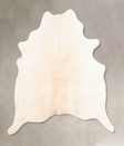Ivory with Beige X-Large Brazilian Cowhide Rug 7'0"H x 5'11"W #B7299 by Hudson Hides