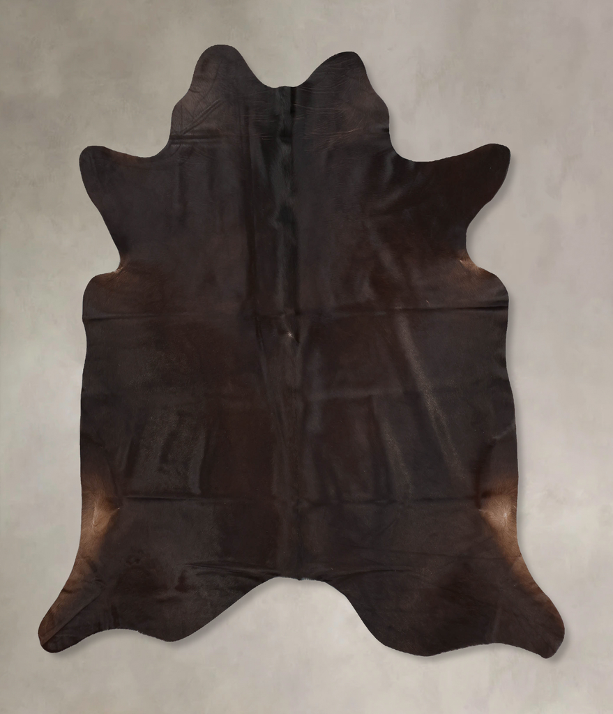 Chocolate X-Large Brazilian Cowhide Rug 6'10"H x 6'4"W #B7301 by Hudson Hides