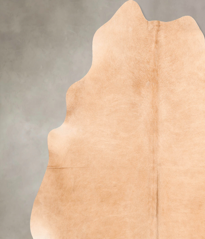 Beige X-Large Brazilian Cowhide Rug 6'9"H x 6'8"W #B7403 by Hudson Hides