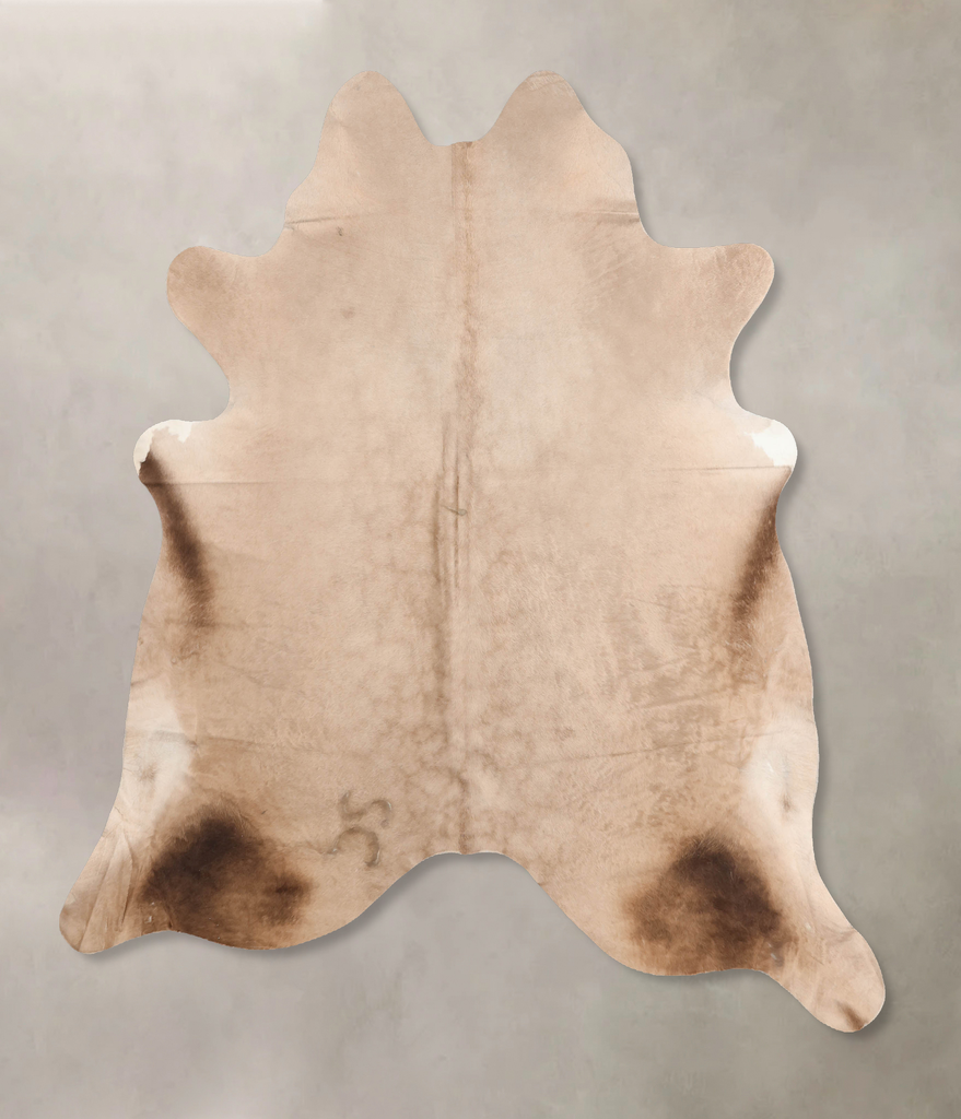 Champagne X-Large Brazilian Cowhide Rug 7'0"H x 6'3"W #B7435 by Hudson Hides