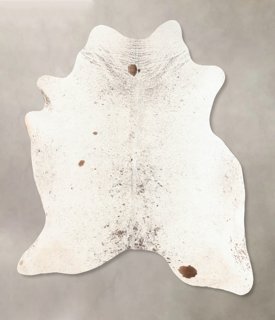 Salt and Pepper Brown X-Large Brazilian Cowhide Rug 7'1"H x 6'1"W #B7608 by Hudson Hides
