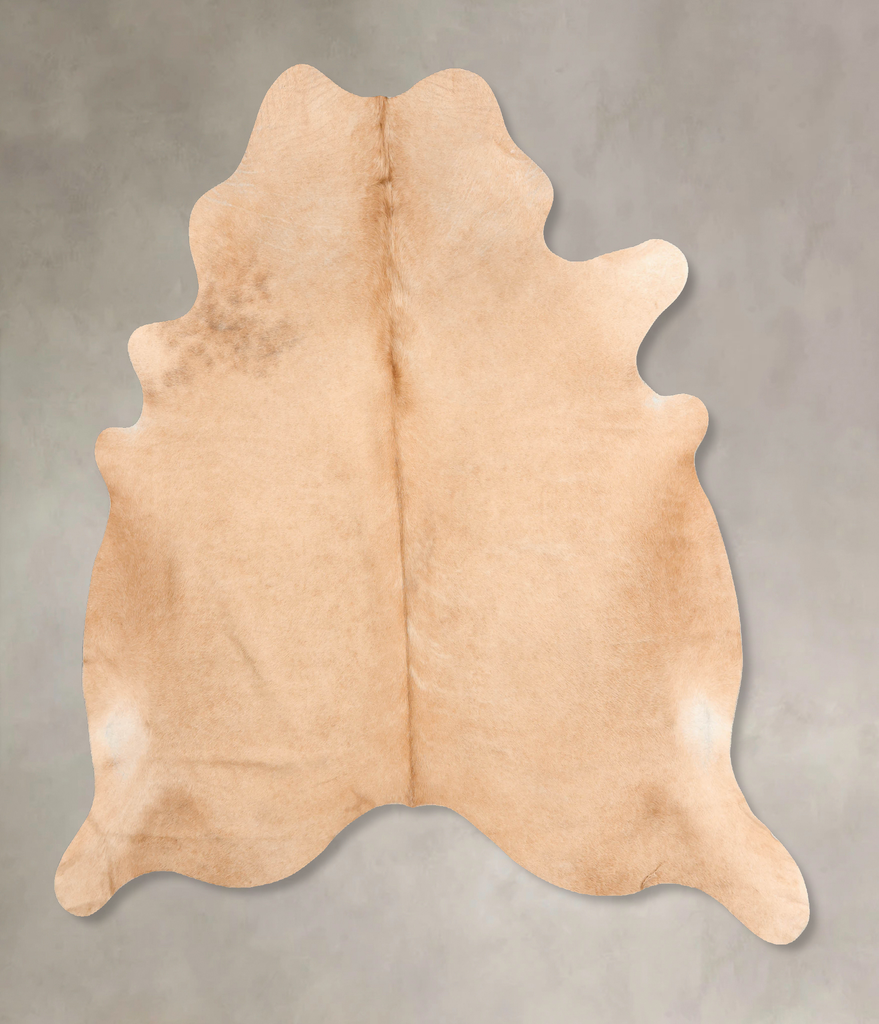 Beige X-Large Brazilian Cowhide Rug 6'8"H x 6'3"W #B7716 by Hudson Hides