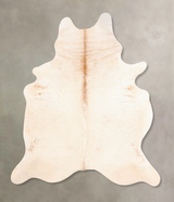 Ivory with Beige X-Large Brazilian Cowhide Rug 7'8"H x 6'1"W #B7753 by Hudson Hides