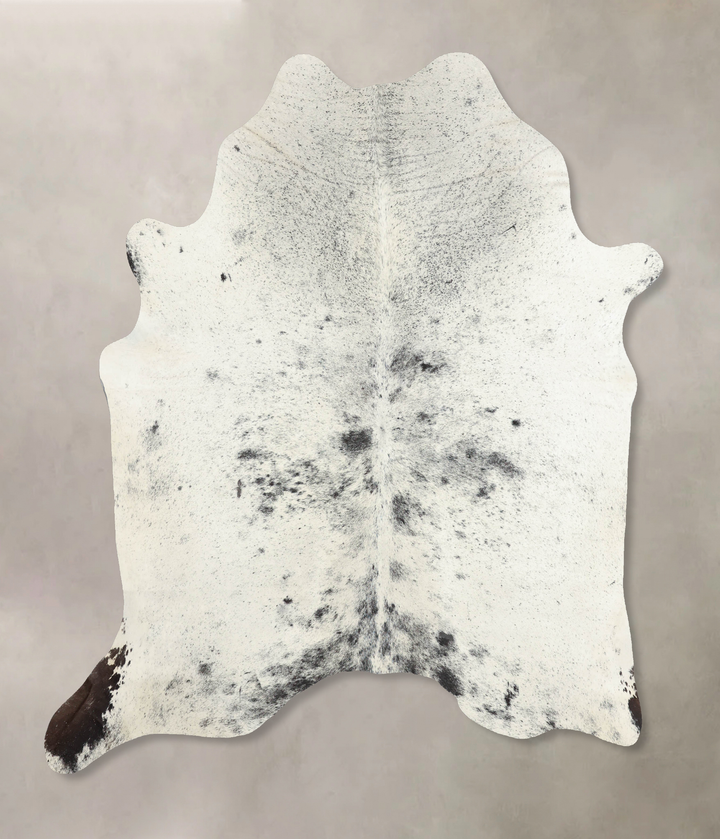 Salt and Pepper Black X-Large Brazilian Cowhide Rug 7'0"H x 6'1"W #B7790 by Hudson Hides