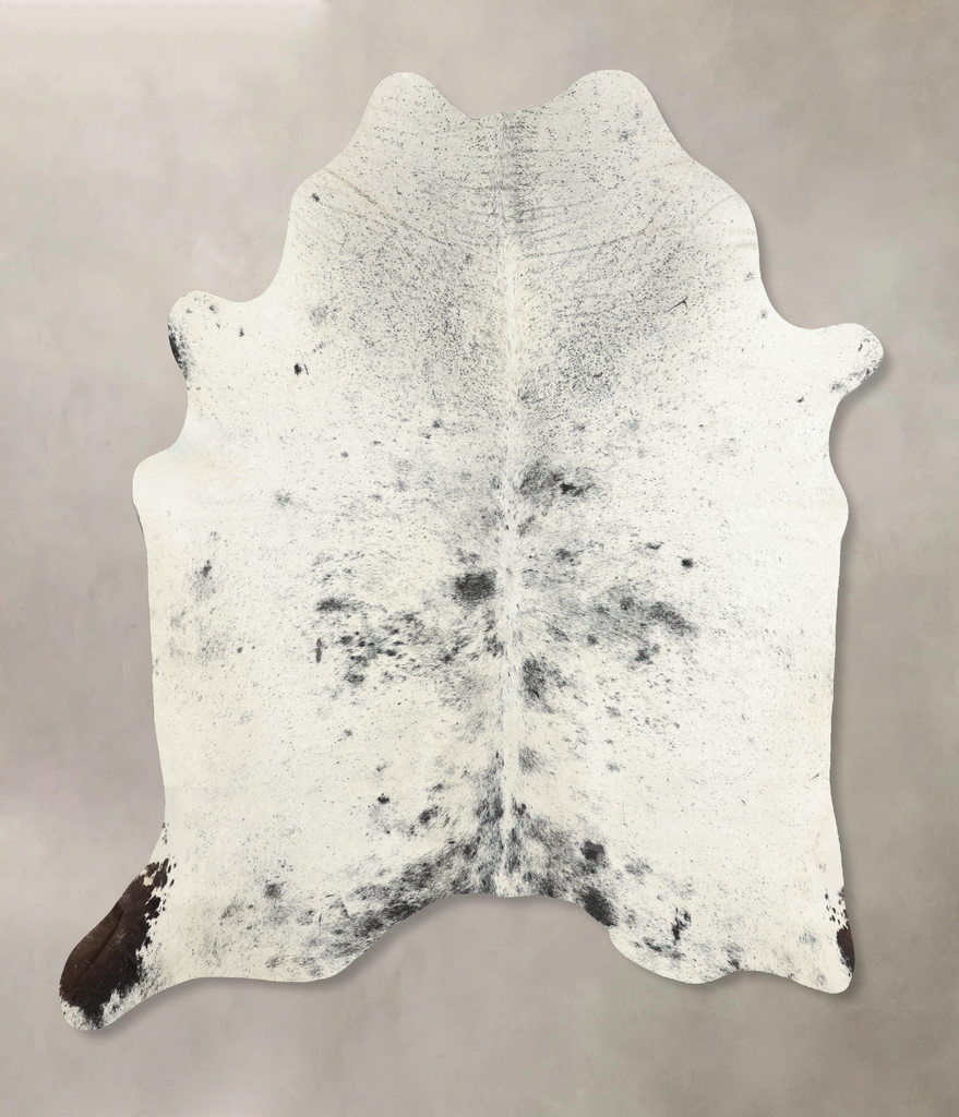 Salt and Pepper Black X-Large Brazilian Cowhide Rug 7'0"H x 6'1"W #B7790 by Hudson Hides