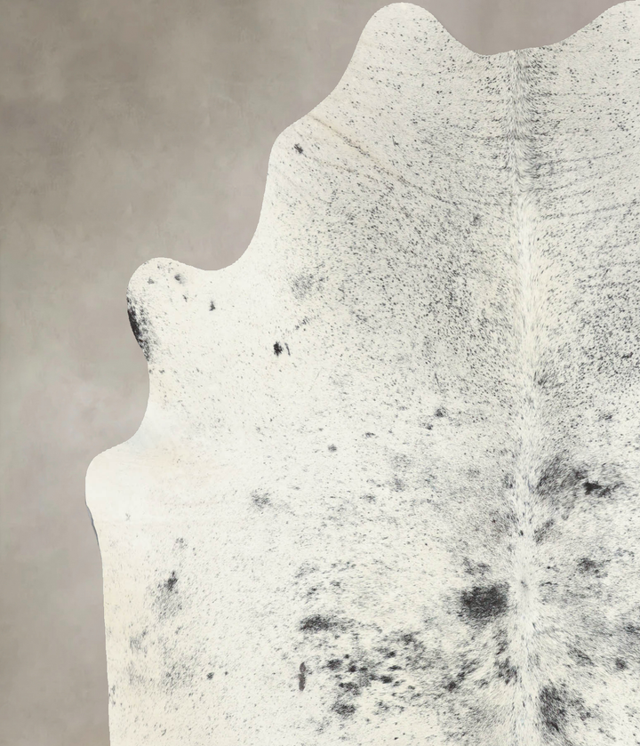 Salt and Pepper Black X-Large Brazilian Cowhide Rug 7'0"H x 6'1"W #B7790 by Hudson Hides