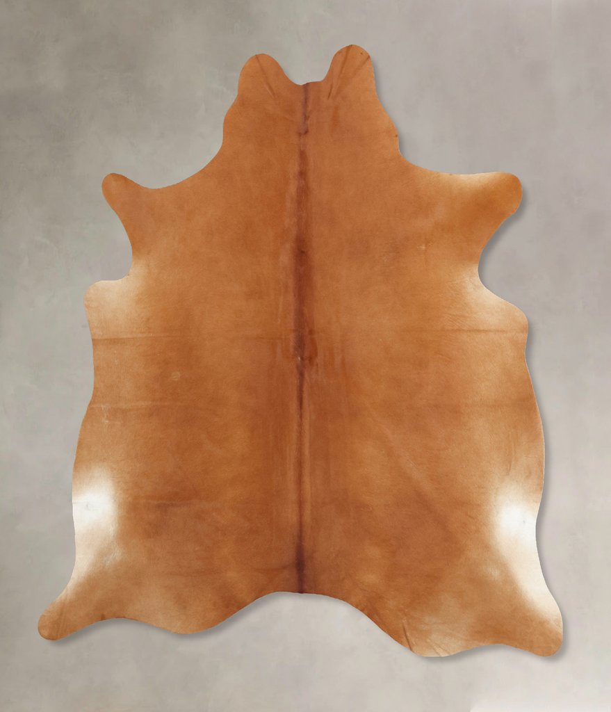 Solid Brown Large Brazilian Cowhide Rug 6'8"H x 5'11"W #B7793 by Hudson Hides