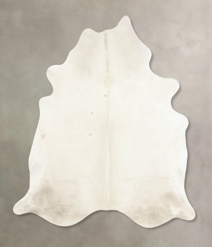 Ivory with Beige X-Large Brazilian Cowhide Rug 7'0"H x 6'2"W #B7802 by Hudson Hides