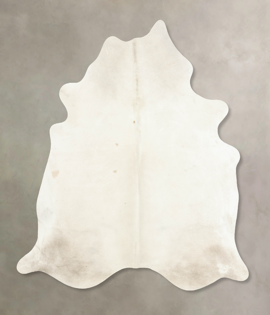 Ivory with Beige X-Large Brazilian Cowhide Rug 7'0"H x 6'2"W #B7802 by Hudson Hides