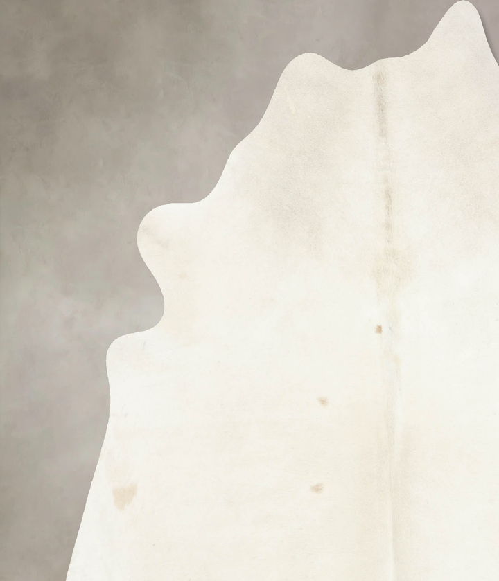 Ivory with Beige X-Large Brazilian Cowhide Rug 7'0"H x 6'2"W #B7802 by Hudson Hides