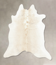 Ivory with Beige X-Large Brazilian Cowhide Rug 7'0"H x 7'0"W #B7831 by Hudson Hides