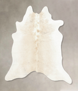 Ivory with Beige X-Large Brazilian Cowhide Rug 7'0"H x 7'0"W #B7831 by Hudson Hides