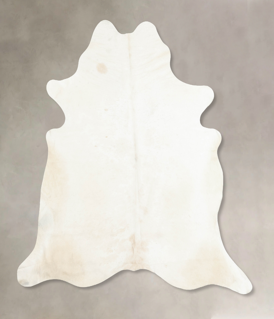 Ivory with Beige X-Large Brazilian Cowhide Rug 7'4"H x 6'7"W #B7859 by Hudson Hides