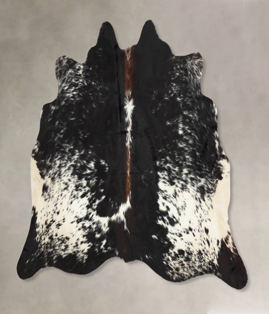 Salt and Pepper Black X-Large Brazilian Cowhide Rug 5'11"H x 7'0"W #B7882 by Hudson Hides