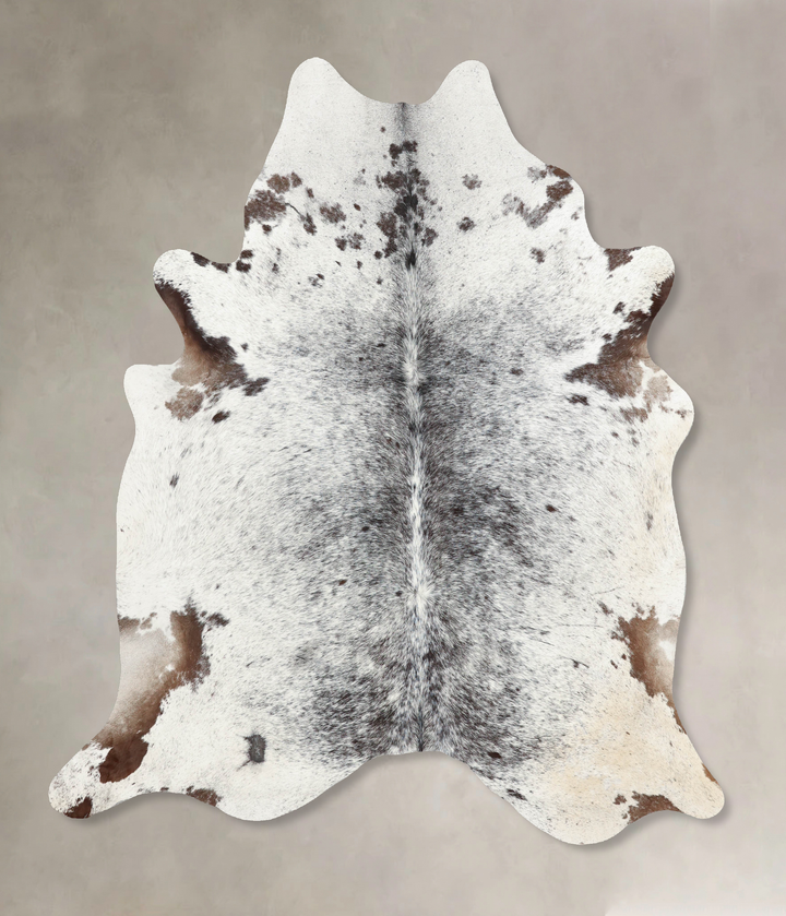 Salt and Pepper Black X-Large Brazilian Cowhide Rug 7'3"H x 6'0"W #B7903 by Hudson Hides
