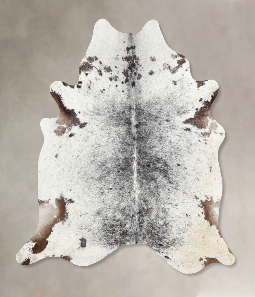 Salt and Pepper Black X-Large Brazilian Cowhide Rug 7'3"H x 6'0"W #B7903 by Hudson Hides