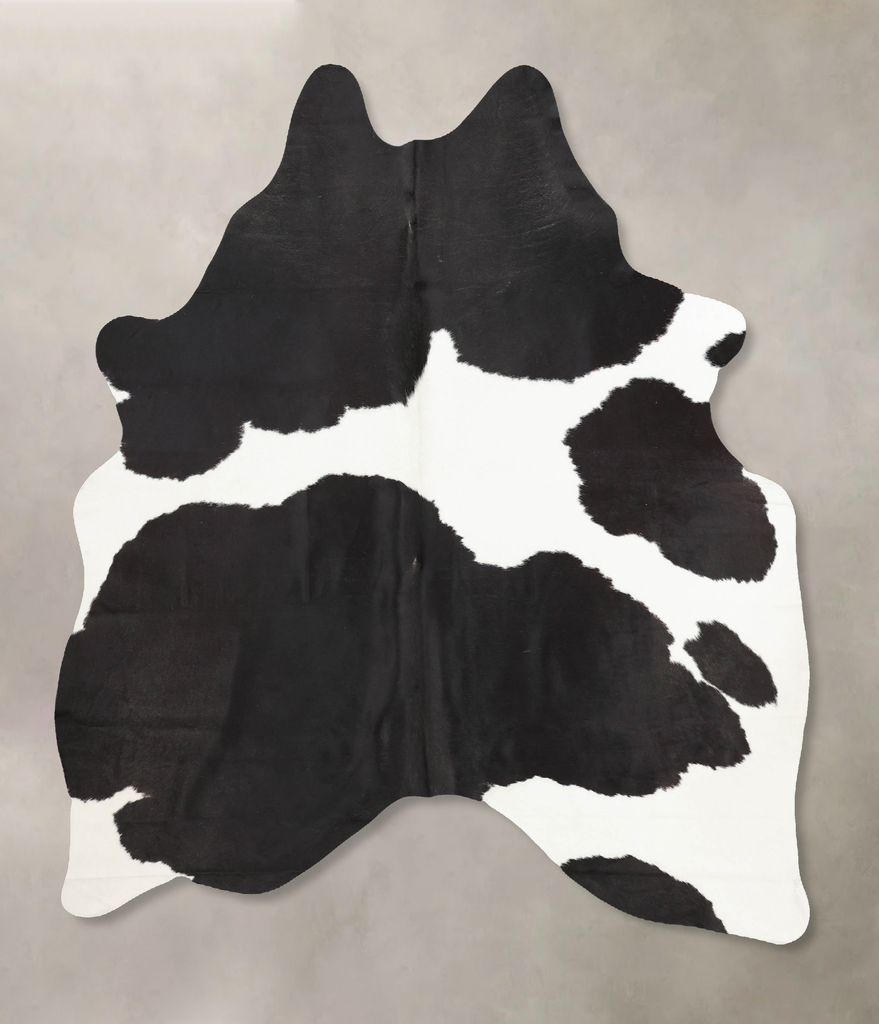 Black and White X-Large Brazilian Cowhide Rug 6'9"H x 5'11"W #B7915 by Hudson Hides