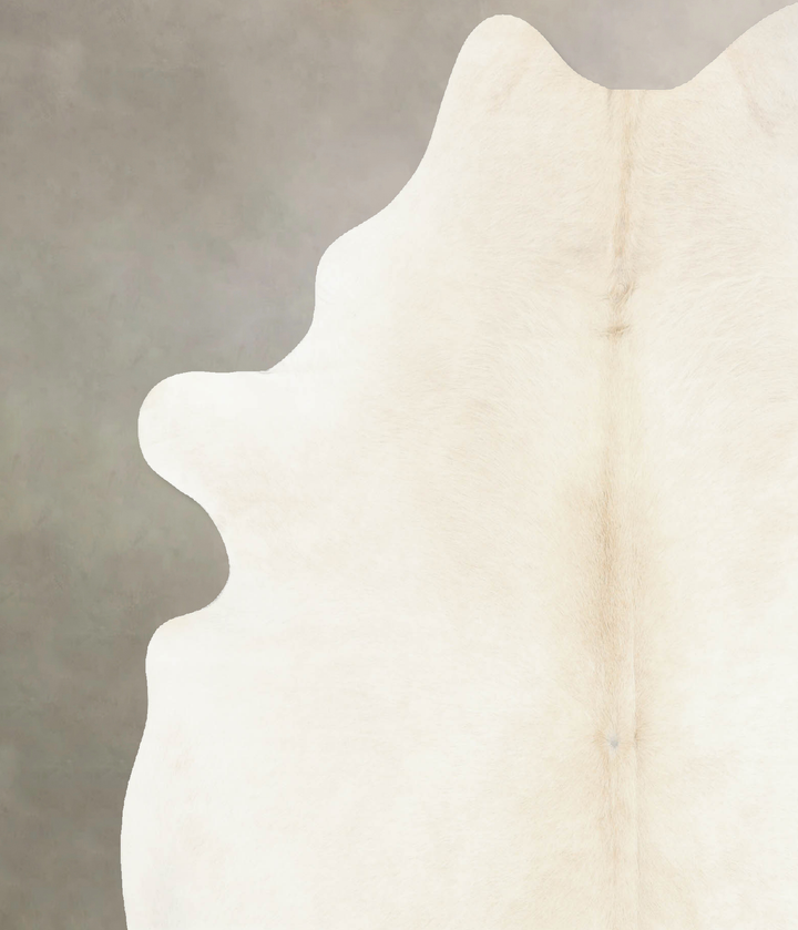 Ivory with Beige X-Large Brazilian Cowhide Rug 7'2"H x 6'2"W #B7937 by Hudson Hides