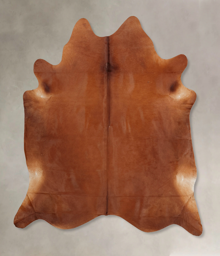 Solid Brown X-Large Brazilian Cowhide Rug 7'2"H x 6'10"W #B7979 by Hudson Hides