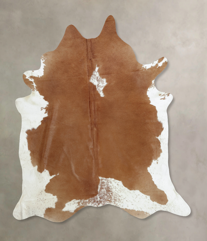 Brown and White XX-Large Brazilian Cowhide Rug 8'5"H x 7'4"W #B7999 by Hudson Hides