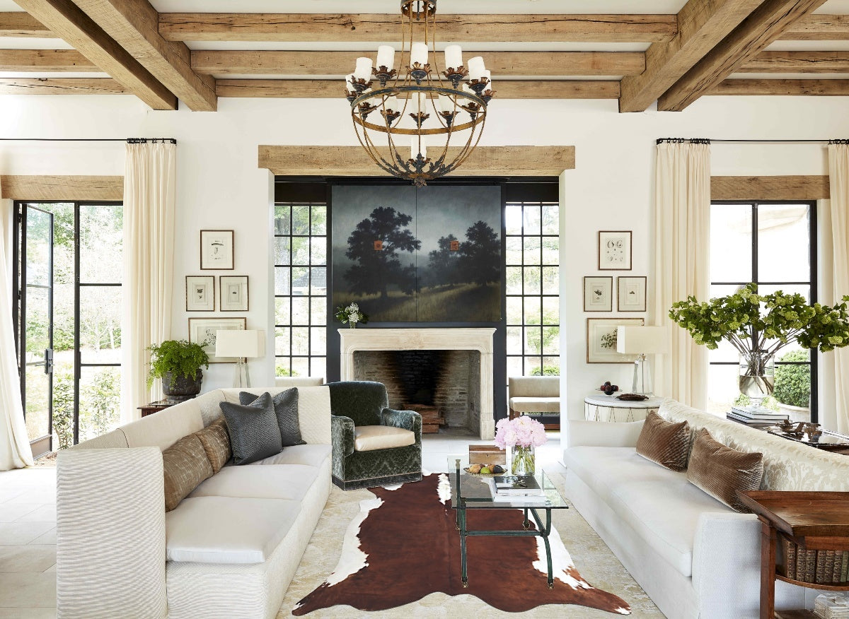 Hereford XX-Large Brazilian Cowhide Rug 7'8"H x 7'0"W #B8005 by Hudson Hides