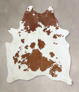Brown and White X-Large Brazilian Cowhide Rug 7'11"H x 6'2"W #B8021 by Hudson Hides
