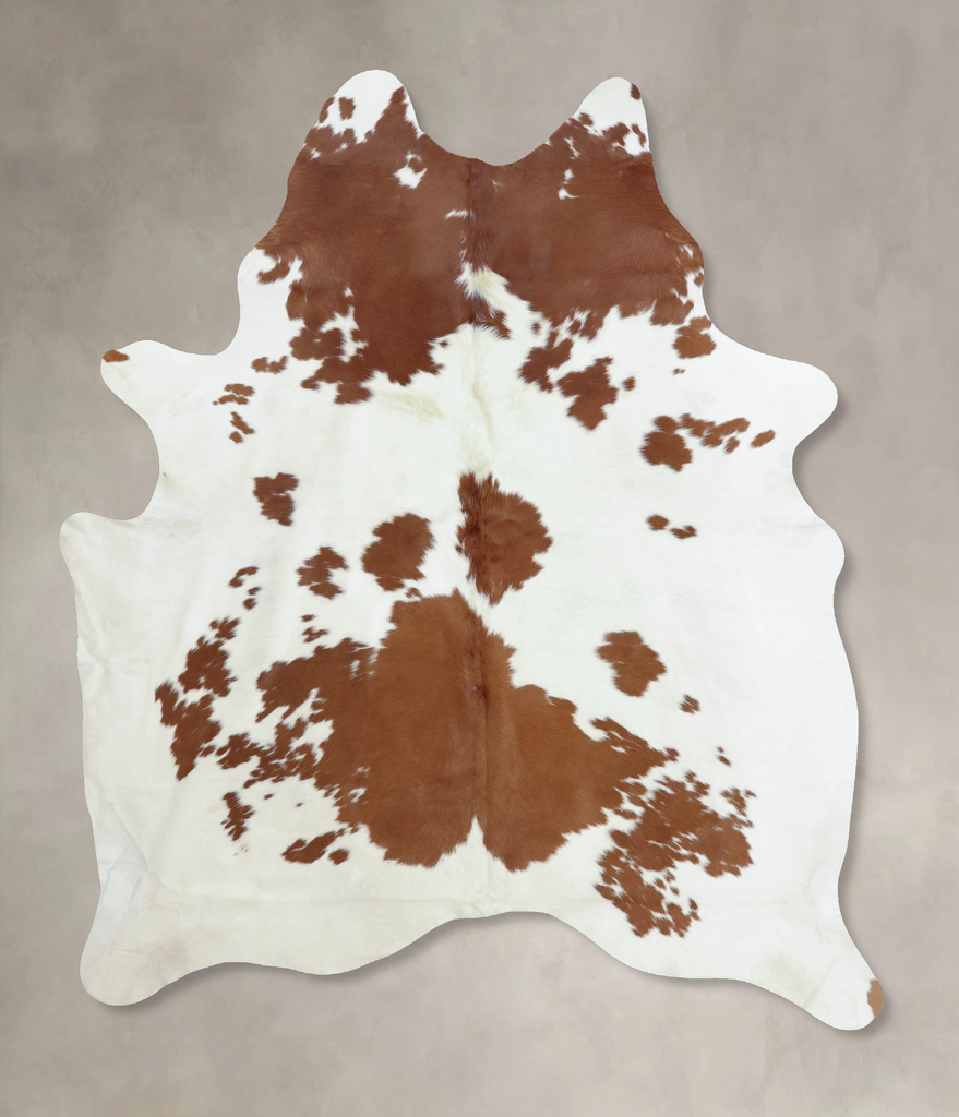 Brown and White X-Large Brazilian Cowhide Rug 7'11"H x 6'2"W #B8021 by Hudson Hides